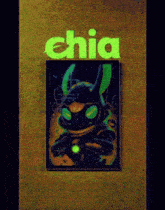 a poster with a picture of a rabbit and the word chia