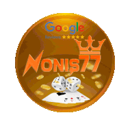 a google review badge for nonis77 with dice and playing cards