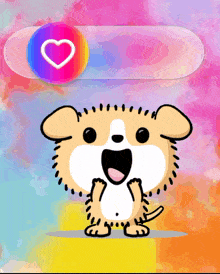 a cartoon of a dog with a heart above it