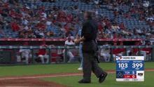 a baseball game is being played with a score of 103 to 399