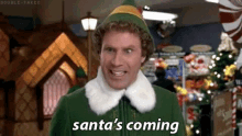 elf santa is coming merry christmas christmas excited