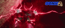 a poster for sonic the hedgehog 2 with lightning coming out of the ground