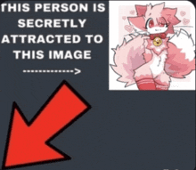 a person is secretly attracted to this image with a red arrow pointing to it