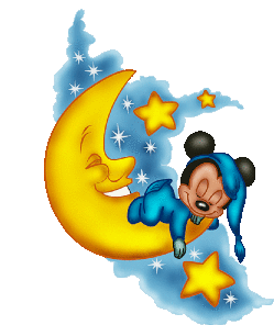 Good Night Mickey Mouse Sticker - Good Night Mickey Mouse Moon Stickers
