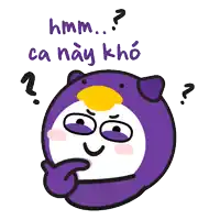 a cartoon of a penguin with a question mark and the words hmm ca nay kho