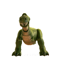 a toy dinosaur with the words i can 't wait behind it
