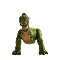 a toy dinosaur with the words i can 't wait behind it