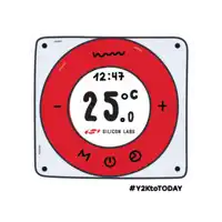 a drawing of a thermostat that says 25 degrees celsius