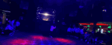 a group of people are dancing in front of a sign that says sparkly funky