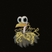 a cartoon of an ostrich with lightning coming out of its head