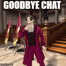 Miles Edgeworth Ace Attorney GIF - Miles Edgeworth Ace Attorney Goodbye Chat GIFs