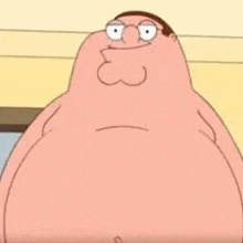 peter griffin from family guy is a fat man without a shirt on .