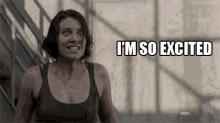 I'M So Excited! - The Walking Dead GIF - The Walking Dead Walking Dead Maggie Greene GIFs