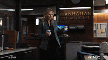 heres a coffee for you detective amanda rollins kelli giddish law %26 order special victims unit have a coffee break