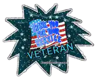 a graphic that says thank you for your service veteran on it