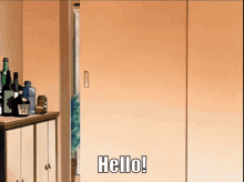 Misato Hello GIF - Misato Hello Opening Door GIFs