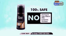 a woman is sitting in front of a mirror and a sign that says hair colour shampoo hair growth serum