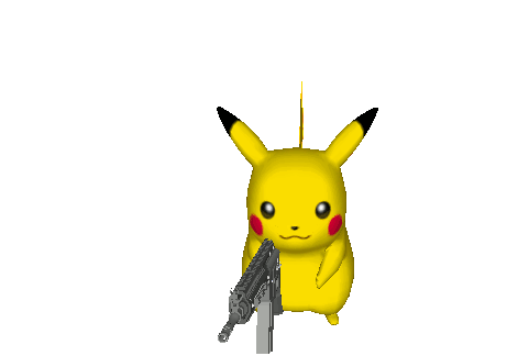 Pikachu Fire Sticker - Pikachu Fire Gun Stickers