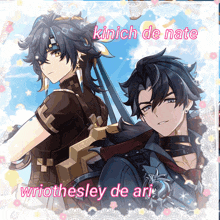 two anime characters with the names kinich de nate and wriothesley de arl
