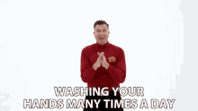 washing your hands many times a day simon pryce red wiggle the wiggles wash your hands