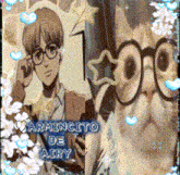 a cartoon of a boy wearing glasses with the words " armincito de airy " on the bottom