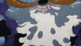 a drawing of a man with a beard and horns