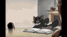 Tom Studying GIF - Tom Studying Tom And Jerry GIFs