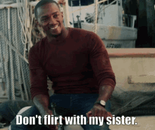 Dont Flirt With My Sister Anthony Mackie GIF - Dont Flirt With My Sister Anthony Mackie Sam Wilson GIFs