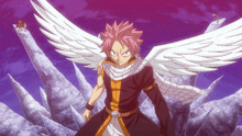 a fairy tail character with wings and a scarf