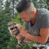 Kissing The Baby Raccoon Baby Racoon GIF - Kissing The Baby Raccoon Baby Racoon Viralhog GIFs