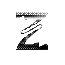 a black and white image of the letter z