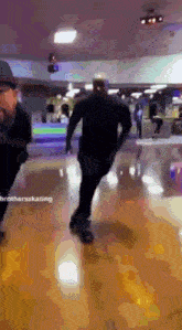 a man is rollerblading on a roller rink with the words brothersskating on the bottom