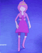 princess bubblegum from adventure time is dancing on a blue screen