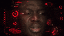 a close up of a man 's face with the words " catch me if you can " on the screen