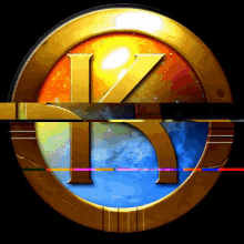 a colorful circle with the letter k in the middle