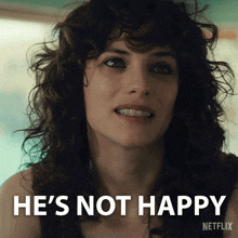 a woman with curly hair says he 's not happy on a netflix ad