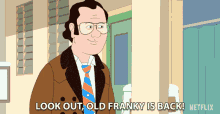 Look Out Old Franky Is Back GIF - Look Out Old Franky Is Back Scared GIFs
