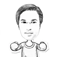 a black and white drawing of a man with an angry expression