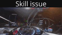 a video game with the words skill issue on the top