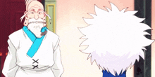 a cartoon character with a beard says nooo in front of another cartoon character