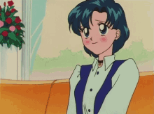 Sailor Mercury Shy GIF - Sailor Mercury Shy Blush GIFs