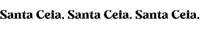 a black and white logo for santa cela