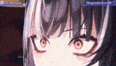 a close up of a girl 's face with the words " be my guest " on the bottom