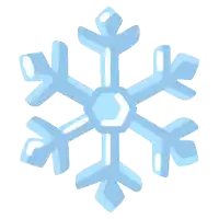 a blue snowflake on a white background that looks like ice
