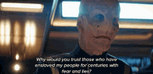 Why Would You Trust Those Who Have Enslaved My People For Centuries Doug Jones GIF - Why Would You Trust Those Who Have Enslaved My People For Centuries Doug Jones Saru GIFs