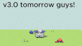 a colorful explosion with the words v3.0 tomorrow guys written above it