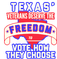 Texas Veterans Deserve The Freedom Vote How They Choose Sticker - Texas Veterans Deserve The Freedom Vote How They Choose Texas Veterans Stickers