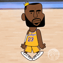 a cartoon of a basketball player wearing a los angeles jersey