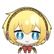 a cartoon drawing of a girl with headphones and a red bow