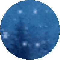 a blue circle with white dots on it is against a white background